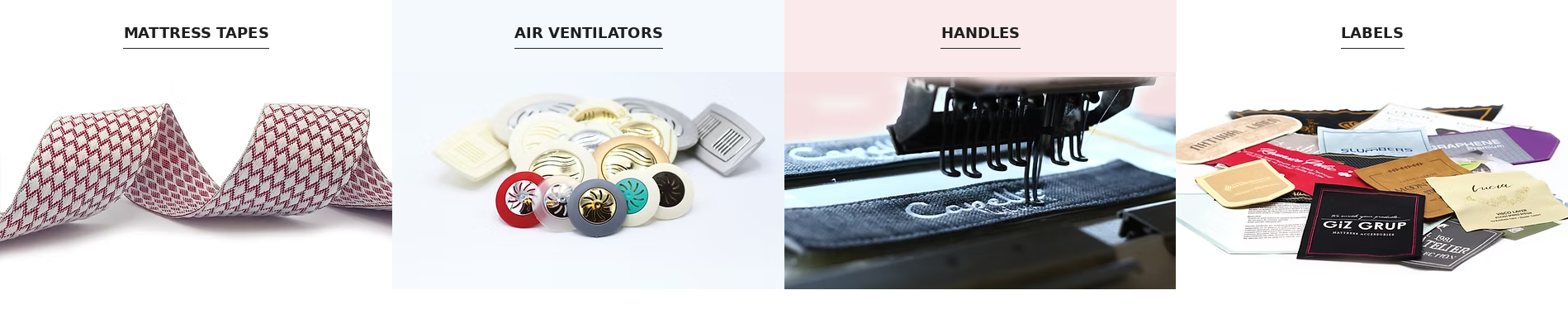 Mattress Tapes, Air Ventilators, Handles and Labels
